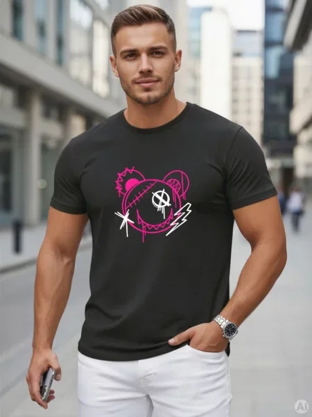 T-shirt z nadrukiem w stylu graffiti Dstreet czarny