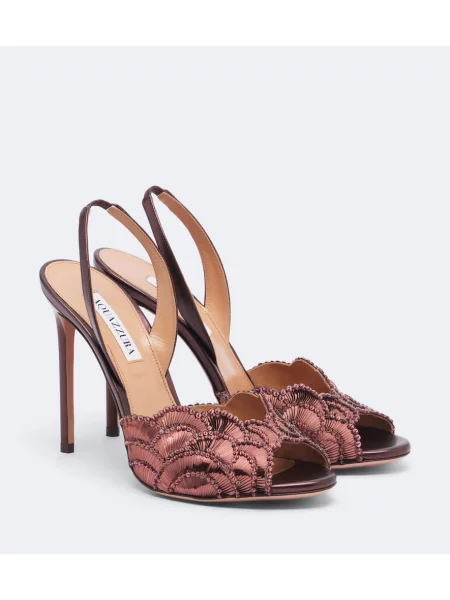 Кожени сандали Aquazzura розово