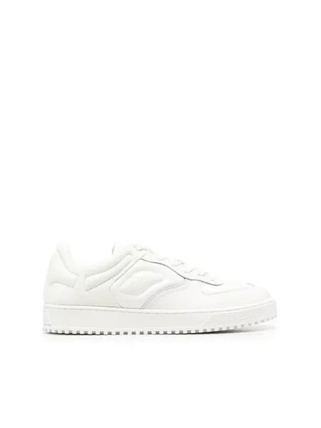 Sneakersy Emporio Armani sznurowane skórzane pikowane białe