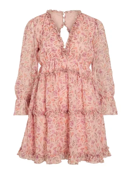 VILA Rochie VIJASMINE kaki eozină / pal roz