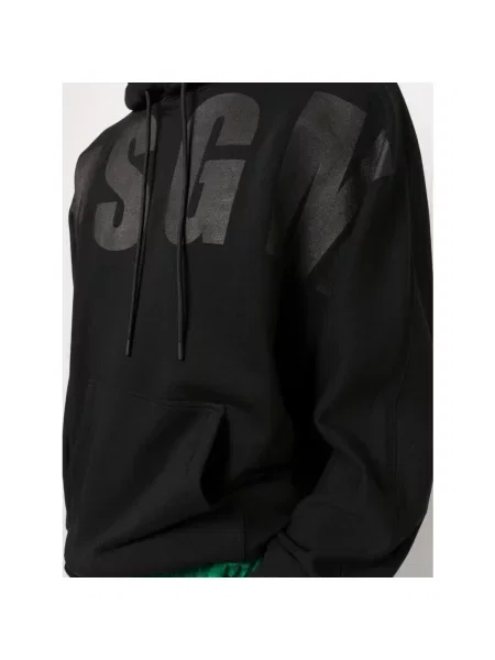 Bluza z kapturem Msgm z kapturem z logo czarna