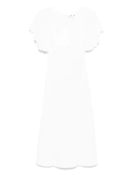 Rochie midi Elisabetta Franchi din crep până la genunchi de costum alb