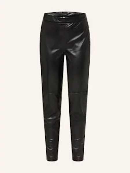 Boss Legginsy Taskin Z Imitacji Skóry schwarz czarne
