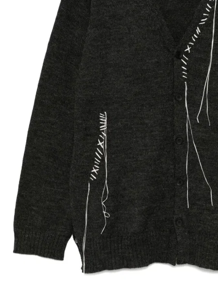 Kardigan Yohji Yamamoto s výšivkou šedý