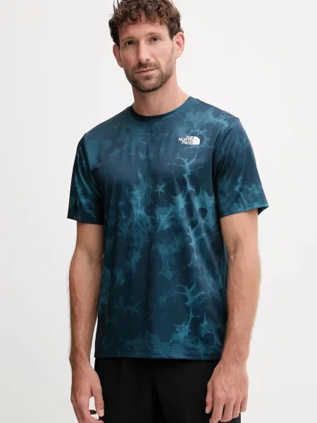 Тениска за трениране The North Face тюркоазено с десен