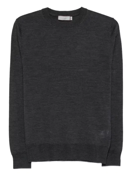 Tricou Canali de lână cu decolteu rotund gri