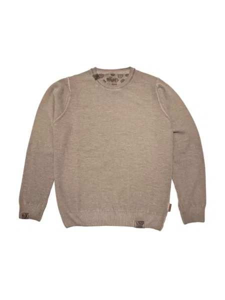 Sweter Bob z okrągłym dekoltem brązowy