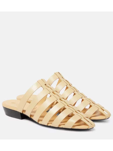 Sandale Loro Piana din piele bej