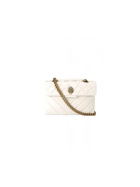 Kurt Geiger Torebki Kobieta Beżowy ONE SIZE Skóra Kensington Shoulder Bag biała
