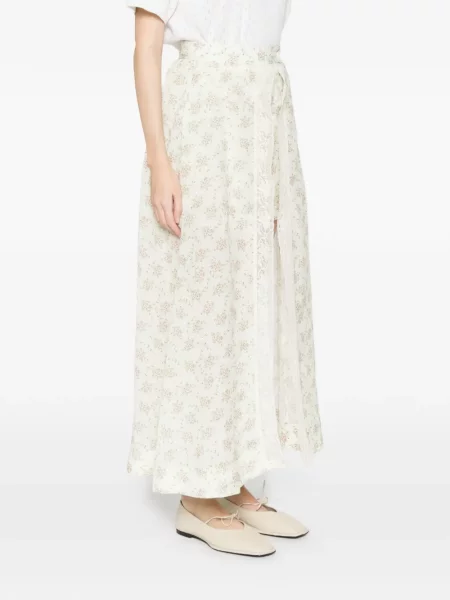 Pantaloni scurți Sandro cu model floral din dantelă verde