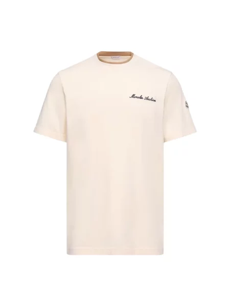 Koszulka Moncler z logo beżowa