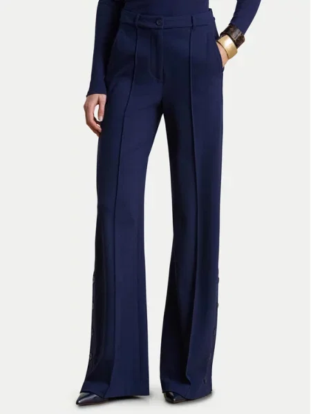 Lauren Ralph Lauren Hlače z naborki mornarska modra