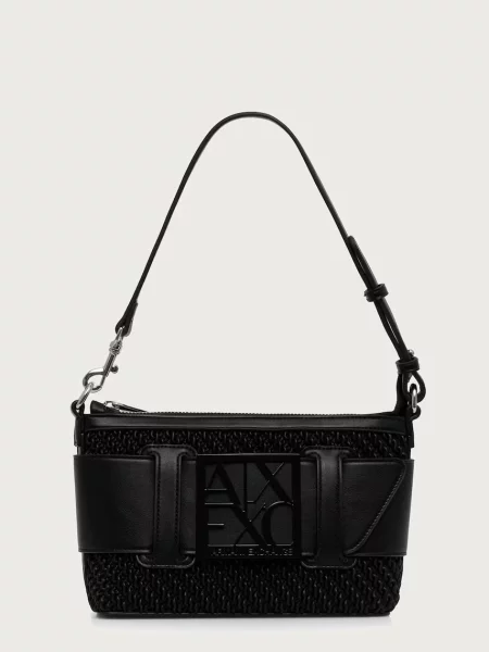 Geantă shopper Armani Exchange din piele negru
