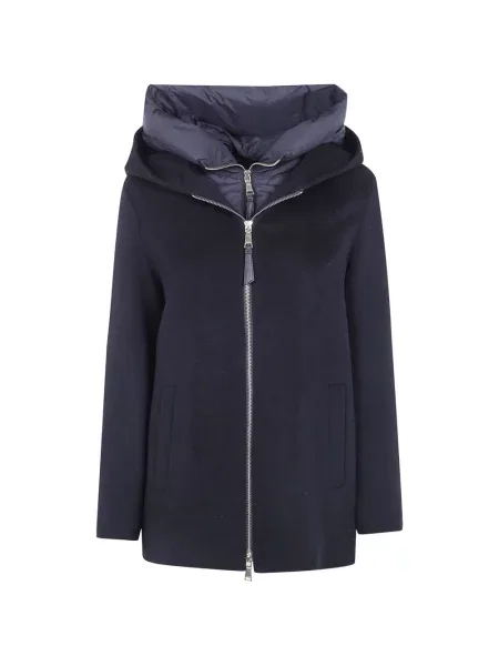 Palton Seventy cu glugă negru