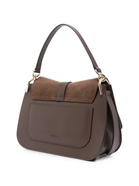 Geantă Furla din piele de căprioară maro