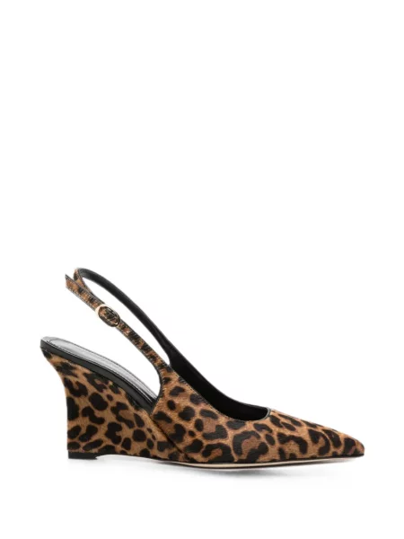 Pantofi cu toc Stuart Weitzman cu pană cu imagine cu model leopard maro