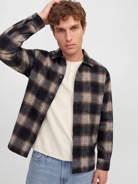 Клетчатая рубашка Jack & Jones синяя