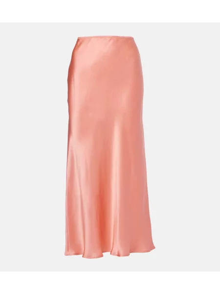 Satenasto midi krilo Rixo roza