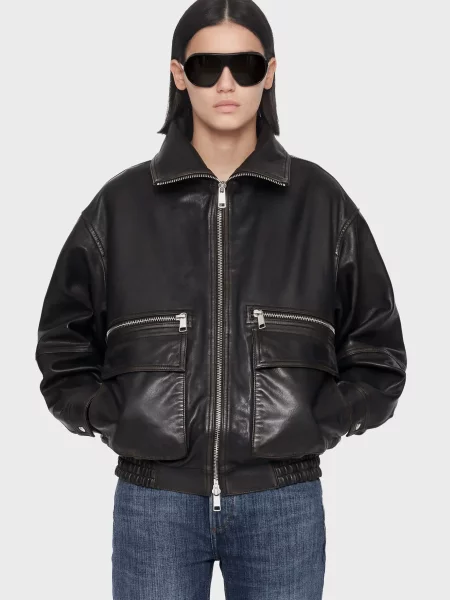 Шкіряна куртка Allsaints чорна