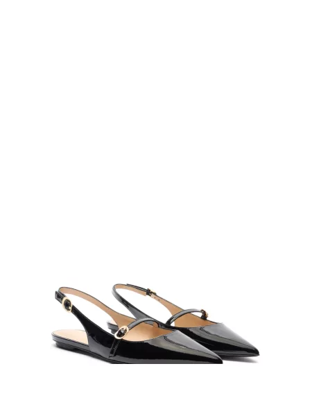 Balerinki Stuart Weitzman z otwartą piętą czarne