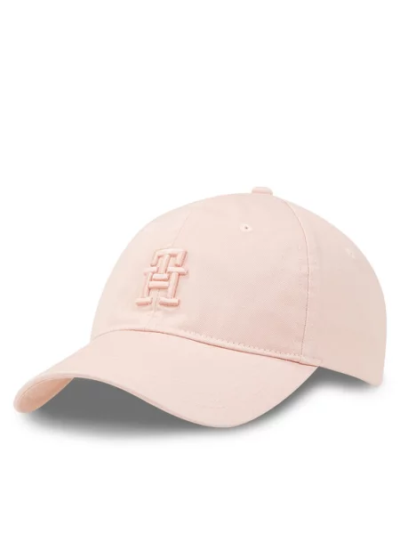 Kapa s šiltom Tommy Hilfiger Beach Summer Soft Cap Whimsy Pink TJQ roza
