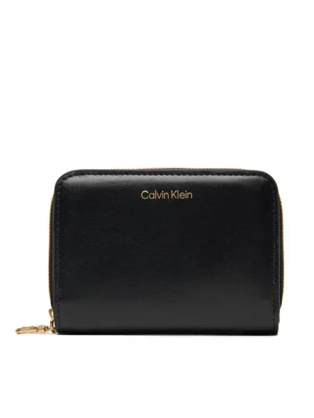 Μικρό Πορτοφόλι Γυναικείο Calvin Klein Ck Medium Flap Zip Around μαύρο