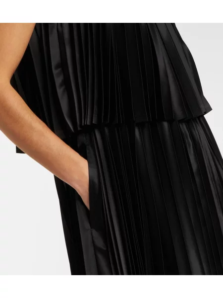 Satenska midi obleka Noir Kei Ninomiya črna
