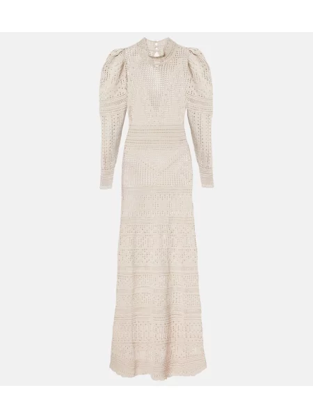 Rochie maxi Isabel Marant tricotate de costum bej