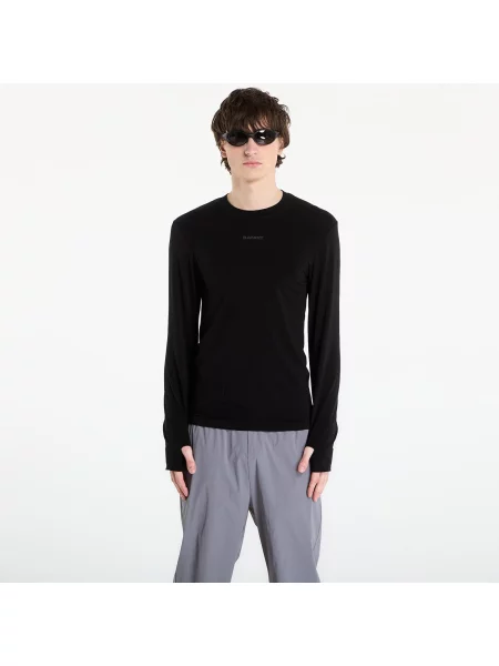 Шерстяная бесшовная футболка Bandit с длинным рукавом черная