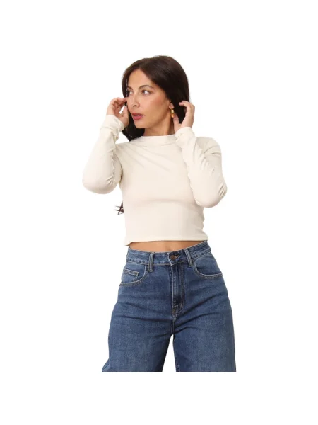 Tricou mânecă lungă La Modeuse bej