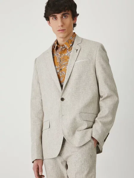 Сако с лен Medicine кафяво