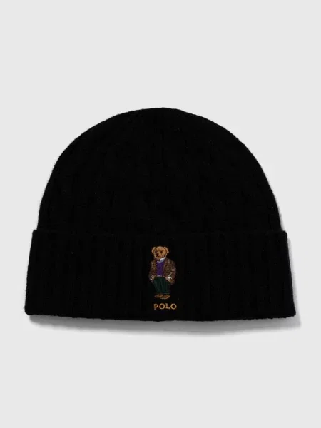 Szal Polo Ralph Lauren wełniana czarna