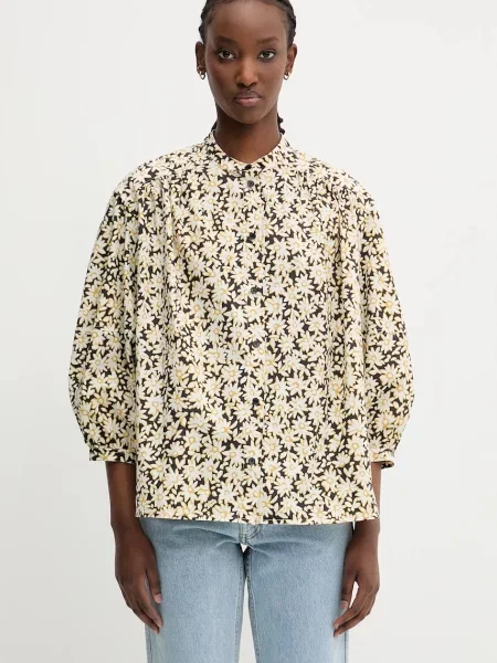 Maison Kitsuné cămașă din Maxi Sleeve relaxed negru