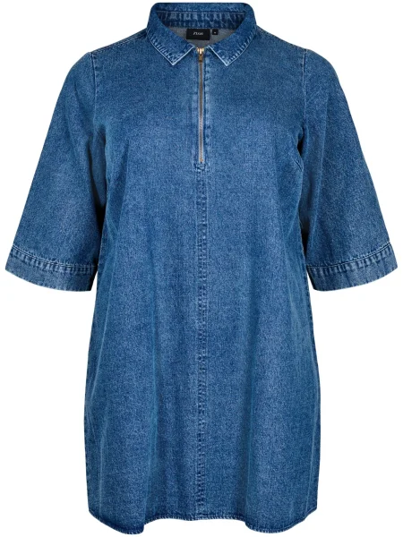 Zizzi Rochie tip bluză JEVIA denim albastru