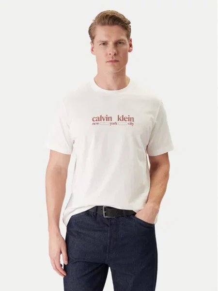 Calvin Klein Jeans Marškinėliai NYC Graphic balta