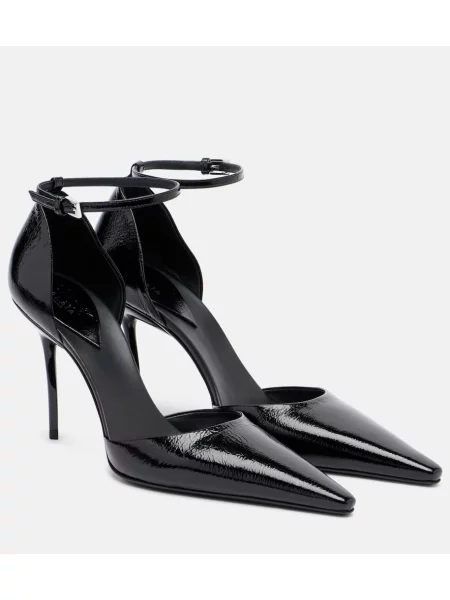 Pantofi cu toc Alaïa din piele de lac negru