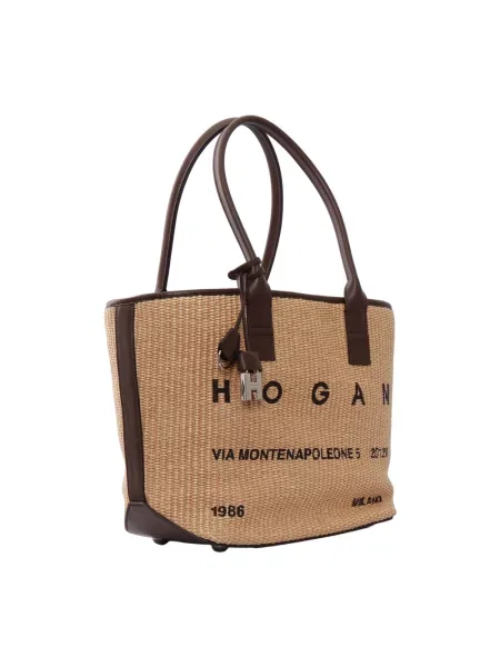 Shopperka Hogan skórzana beżowa