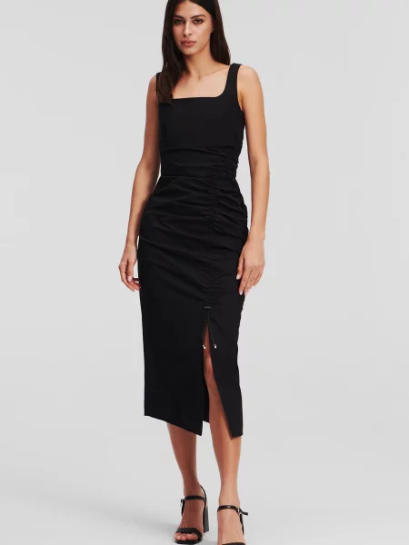 Костюмна стрейчева сукня Karl Lagerfeld чорна