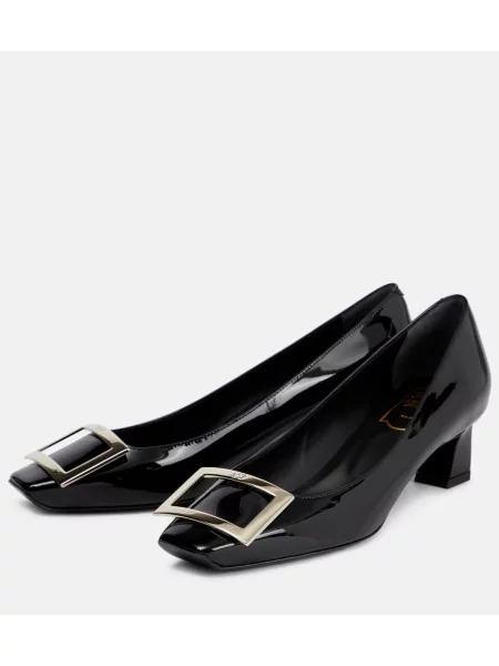 Pantofi cu toc Roger Vivier din piele de lac negru
