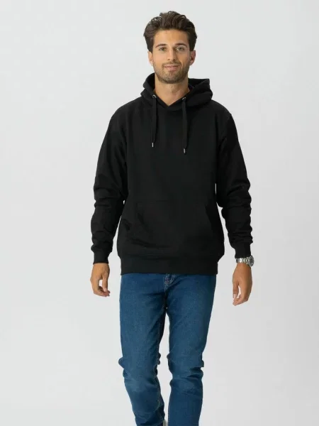 TEESHOPPEN Pulover Hoodie negru