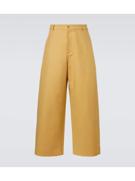 Saténové široké kalhoty Acne Studios béžové