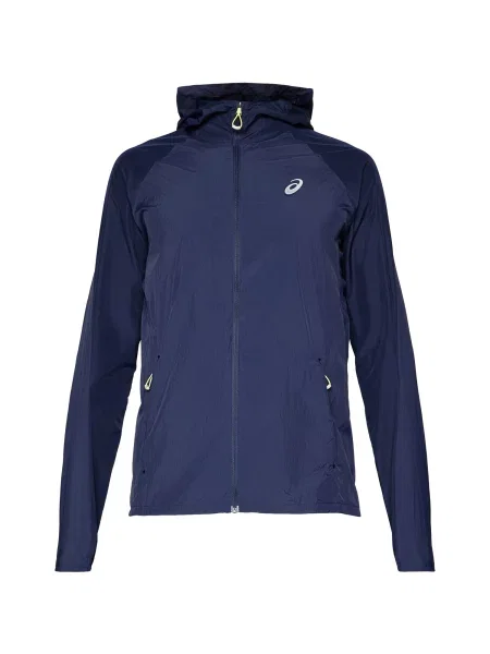 ASICS Športová bunda ROAD PACKABLE námornícka modrá