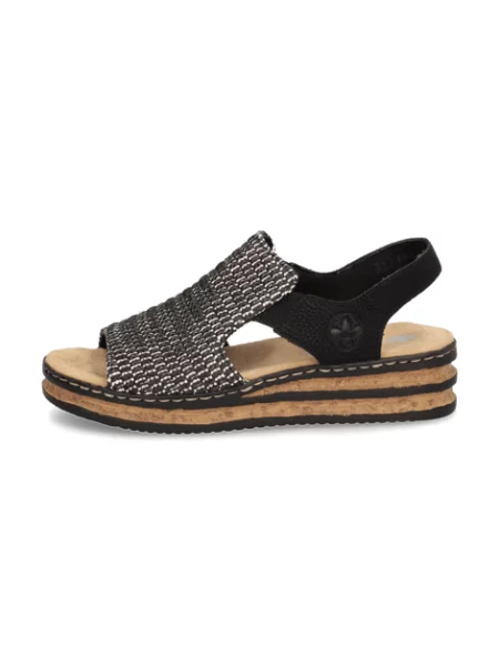 Rieker textil sandály černé