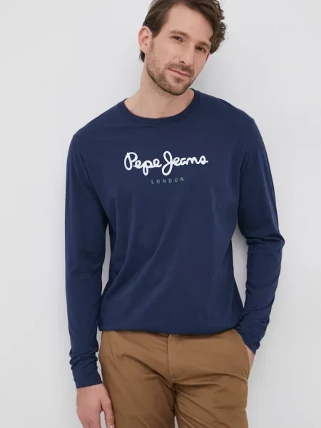 Къс тениска Pepe Jeans синьо