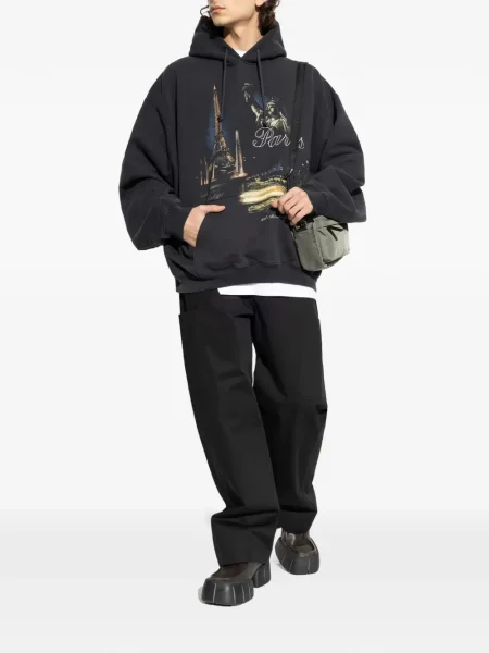 Hanorac cu glugă Vetements cu imagine negru