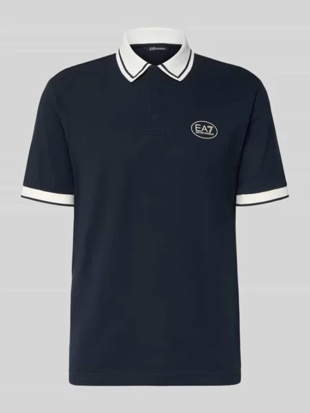 Koszulka polo o kroju regular fit z nadrukiem z logo Ea7 Emporio Armani niebieska