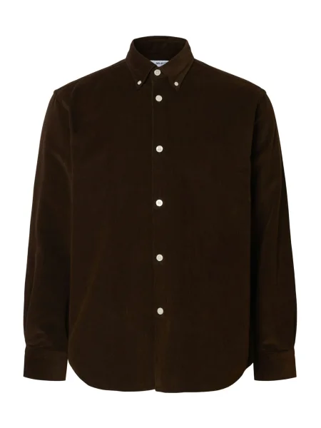 SELECTED Košile SLHDANNI tmavě hnědá