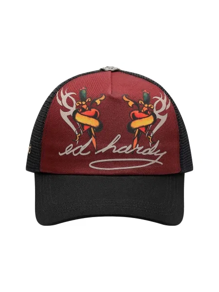 Ed Hardy Șapcă kitt / verde smarald / portocaliu homar / negru alb