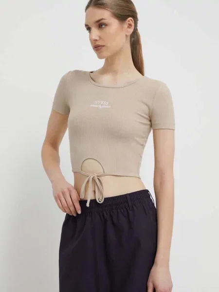 Тениска Guess NYRA бежово