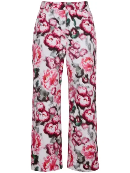Decupat pantaloni Adam Lippes cu model floral cu imagine roz